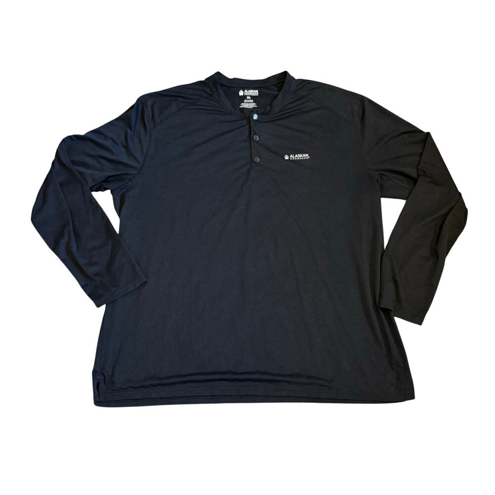 Alaskan Hardgear Shirt Mens 2XL Black Long Sleeve Polyester Crewneck AKHG 88373